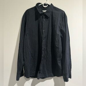 Calvin Klein Men's Dark Pinstripe Shirt - 2XL